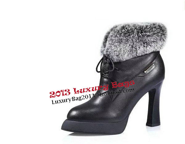 PRADA Sheepskin Leather Ankle Boot PD337 Black