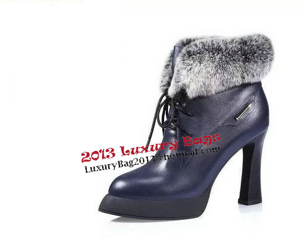 PRADA Sheepskin Leather Ankle Boot PD337 Royal