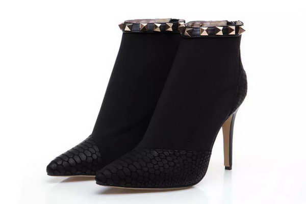 Valentino Snake Leather Ankle Boot VT202 Black