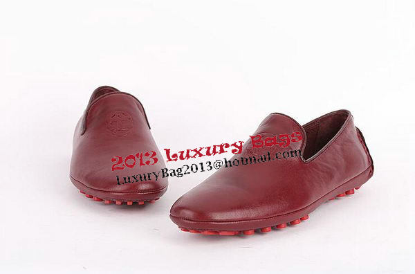 Alexander McQueen Calfskin Leather Casual Shoes MCQ255 Burgundy