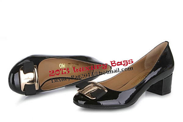 Salvatore Ferragamo Patent Leather Pump FL0488 Black