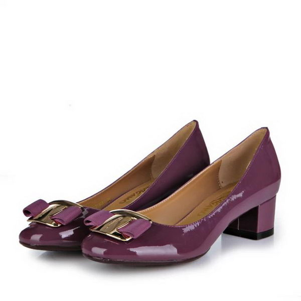 Salvatore Ferragamo Patent Leather Pump FL0488 Purple