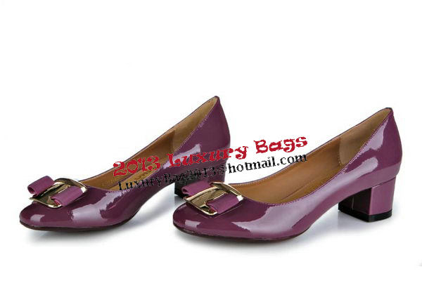 Salvatore Ferragamo Patent Leather Pump FL0488 Purple