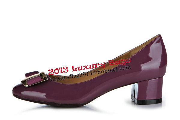 Salvatore Ferragamo Patent Leather Pump FL0488 Purple