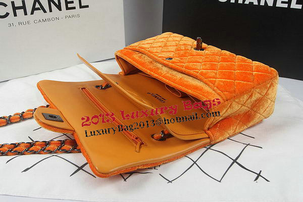 Chanel 2.55 Series Classic Flap Bag Original Nubuck Leather CF1112 Orange