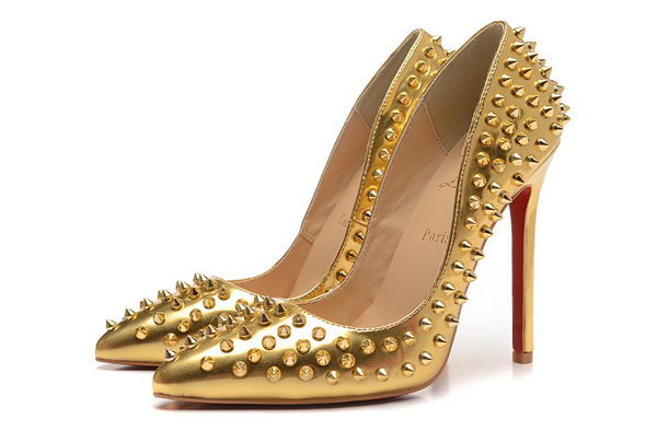 Christian Louboutin 120mm Pump Calfskin Leather CL1455 Gold