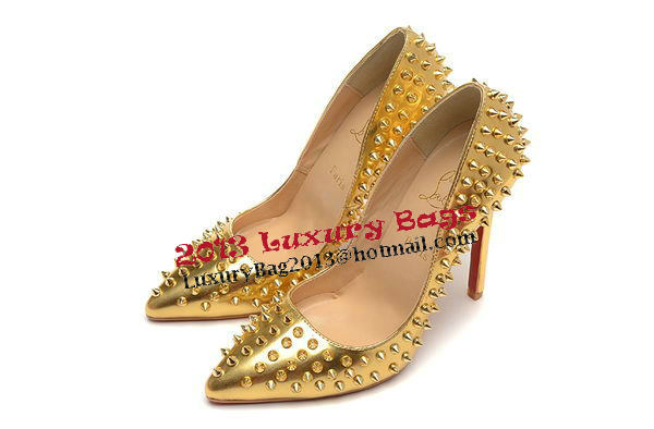 Christian Louboutin 120mm Pump Calfskin Leather CL1455 Gold