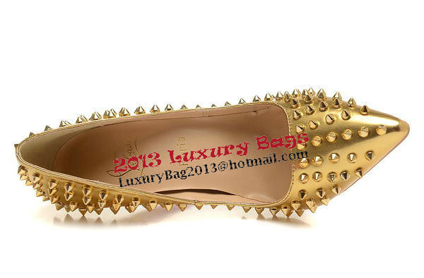 Christian Louboutin 120mm Pump Calfskin Leather CL1455 Gold