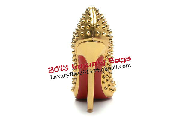 Christian Louboutin 120mm Pump Calfskin Leather CL1455 Gold