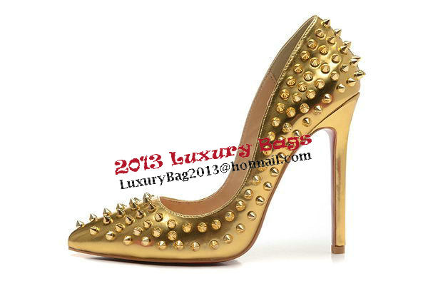 Christian Louboutin 120mm Pump Calfskin Leather CL1455 Gold