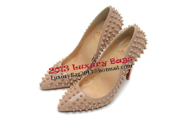 Christian Louboutin 120mm Pump Calfskin Leather CL1464 Apricot