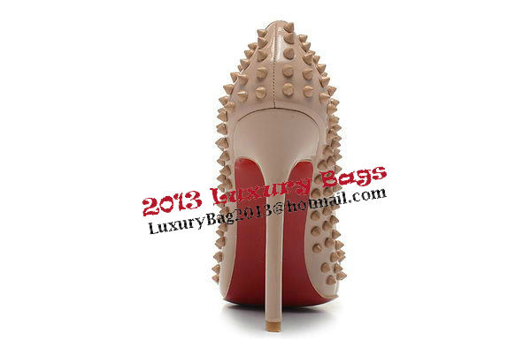 Christian Louboutin 120mm Pump Calfskin Leather CL1464 Apricot