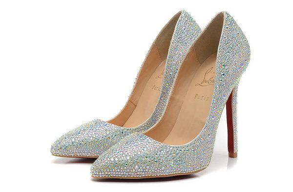 Christian Louboutin 120mm Pump Diamond Leather CL1457 White