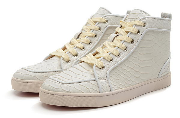 Christian Louboutin Casual Shoes Snake Leather CL869 White