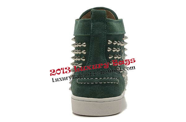 Christian Louboutin Casual Shoes Suede Leather CL876 Green