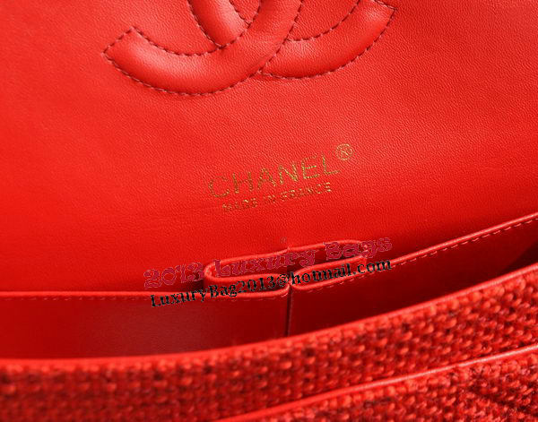 Chanel 2.55 Series Classic Flap Bag Fabric CF1112 Red