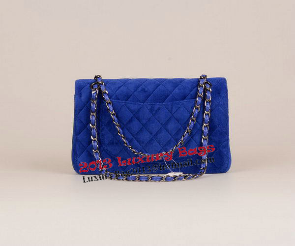 Chanel 2.55 Series Classic Flap Bag Velvet CF1112 Blue