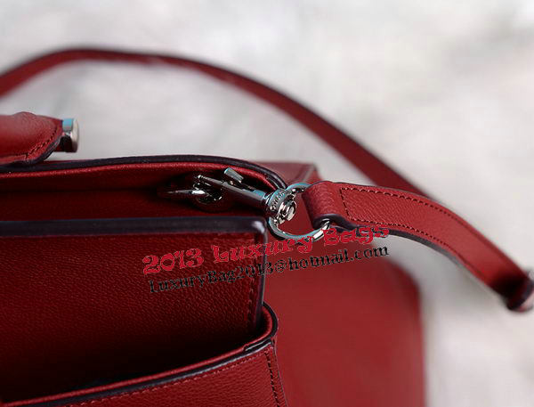 Gucci Lady Bamboo Leather Top Handle Bag 370815 Red