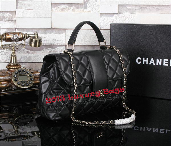 Chanel A67119 Top Handle Bag Sheepskin Leather Black