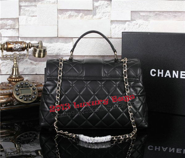 Chanel A67119 Top Handle Bag Sheepskin Leather Black