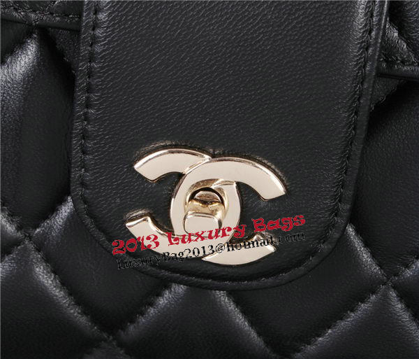 Chanel A67119 Top Handle Bag Sheepskin Leather Black