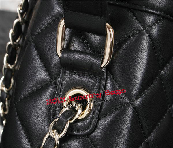 Chanel A67119 Top Handle Bag Sheepskin Leather Black