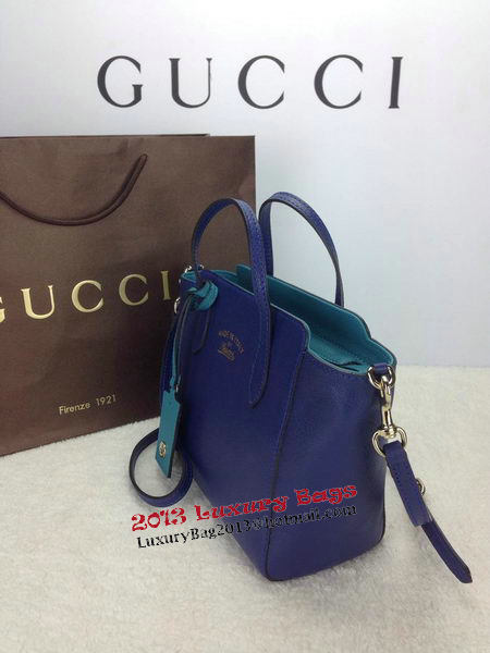 Gucci Swing mini Leather Top Handle Bag 368827 Blue