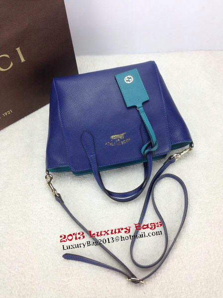 Gucci Swing mini Leather Top Handle Bag 368827 Blue