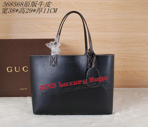 Gucci Reversible GG Leather Tote Bag 368568 Black