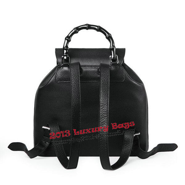 Gucci Bamboo Leather Backpack 370833 Black