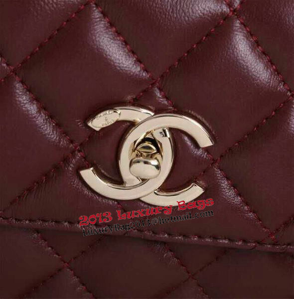 Chanel Spring Summer 2015 Tote Bag Sheepskin Leather A2233 Burgundy