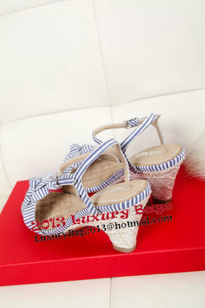 Chanel Sheepskin Leather Sandals CH1008YZM Blue