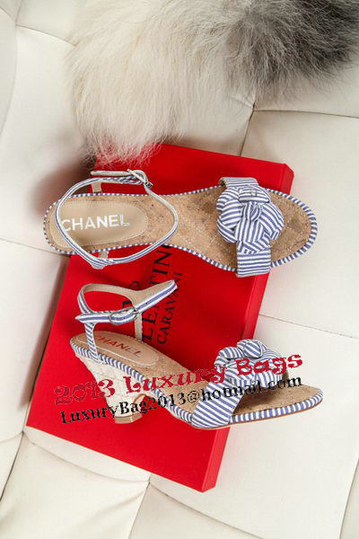 Chanel Sheepskin Leather Sandals CH1008YZM Blue