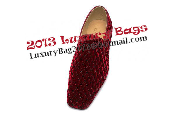 Christian Louboutin Casual Shoes Suede Leather CL885 Burgundy