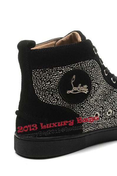 Christian Louboutin Casual Shoes Suede Leather CL888 Black