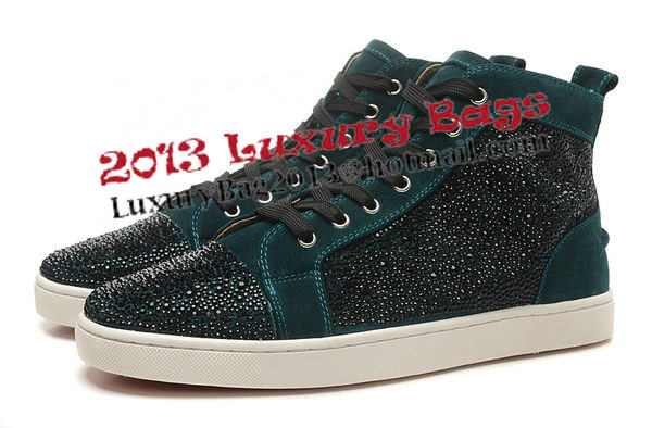 Christian Louboutin Casual Shoes Suede Leather CL888 Green