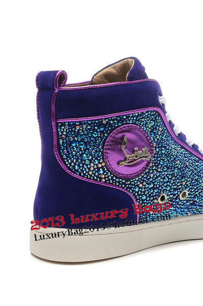 Christian Louboutin Casual Shoes Suede Leather CL888 Purple