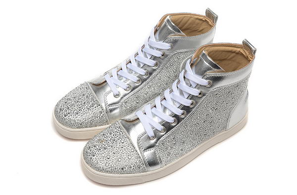 Christian Louboutin Casual Shoes Suede Leather CL888 Silver