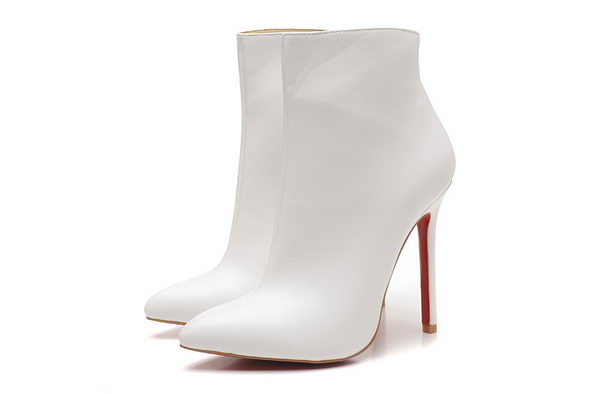 Christian Louboutin Sheepskin 120MM Ankle Boot CL1489 White