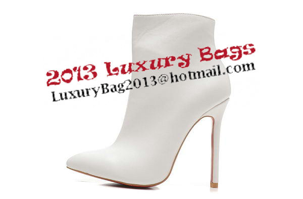 Christian Louboutin Sheepskin 120MM Ankle Boot CL1489 White