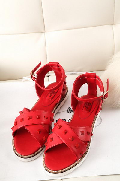 Valentino Calfskin Leather Flat VT329YZM Red