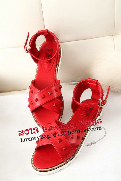 Valentino Calfskin Leather Flat VT329YZM Red