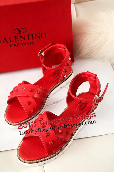 Valentino Calfskin Leather Flat VT329YZM Red