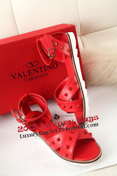 Valentino Calfskin Leather Flat VT329YZM Red