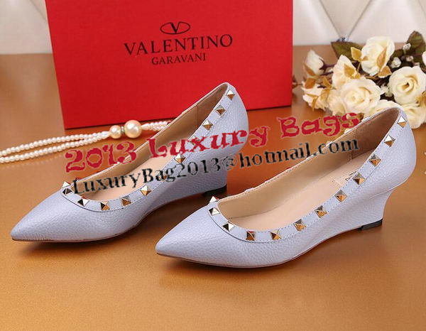 Valentino Litchi Leather Rivet Pump VT239YZM SkyBlue