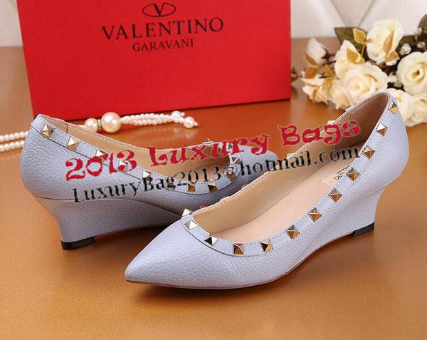 Valentino Litchi Leather Rivet Pump VT239YZM SkyBlue