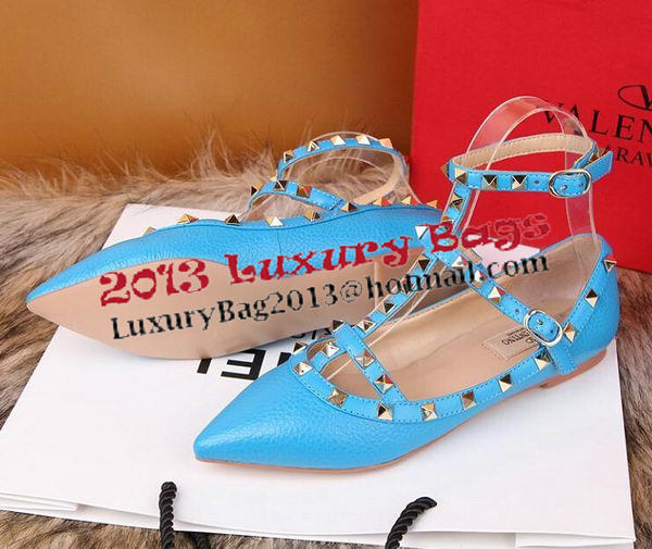 Valentino Litchi Leather Rivet Sandal VT221YZM Royal