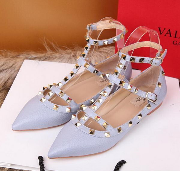 Valentino Litchi Leather Rivet Sandal VT221YZM SkyBlue