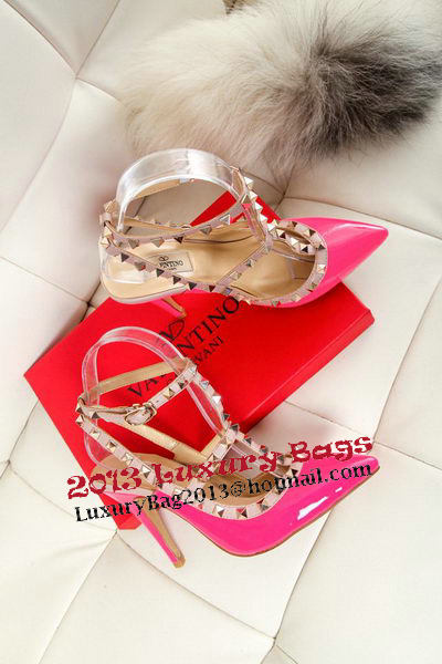 Valentino Patent Leather Rivet 100mm Sandal VT270YZM Rose