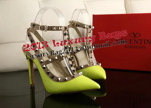 Valentino Patent Leather Rivet 100mm Sandal VT270YZM Yellow